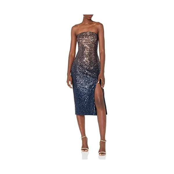 Womens Strapless Sequin Midi DressCocktail Dress