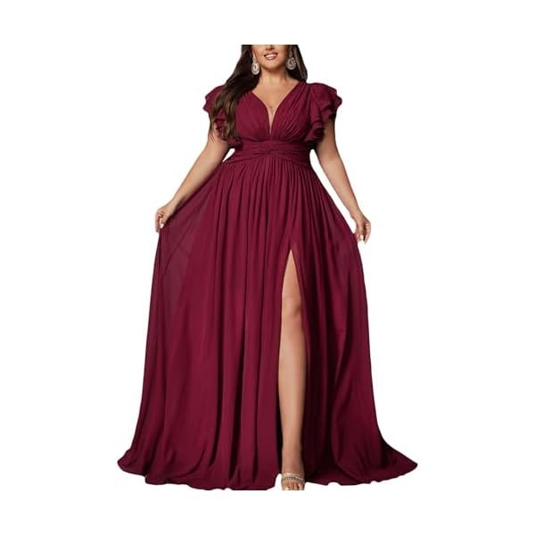 Women's Plus Size Bridesmaid Dresses Chiffon Wedding Guest Summer Maxi Dress Elegant Prom Evening Party Cocktail Gown